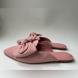 J.Crew Mules Suede Bow Pink Blush Size 8